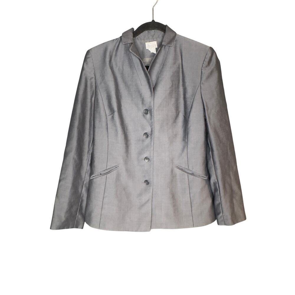LOFT Womens Size 6 Gray 100% Wool Blazer Tailored Career Work Jacket Lined